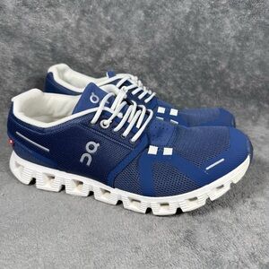 Women’s 8 On Running Cloud 5 Running Shoe Workout Denim Navy Blue White